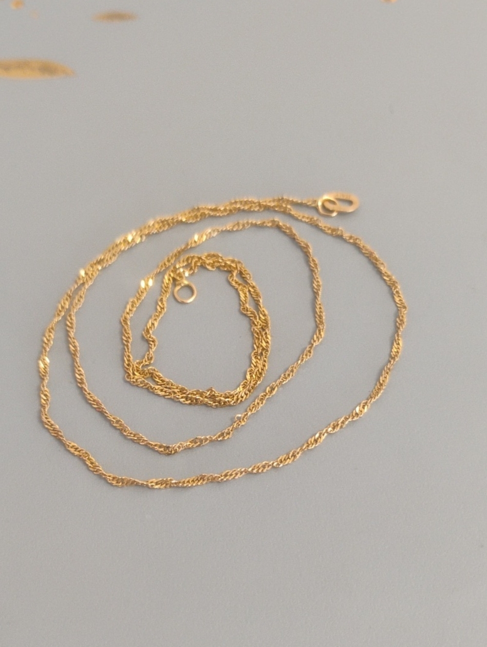 Singapore Chain 14 K Gold Necklace